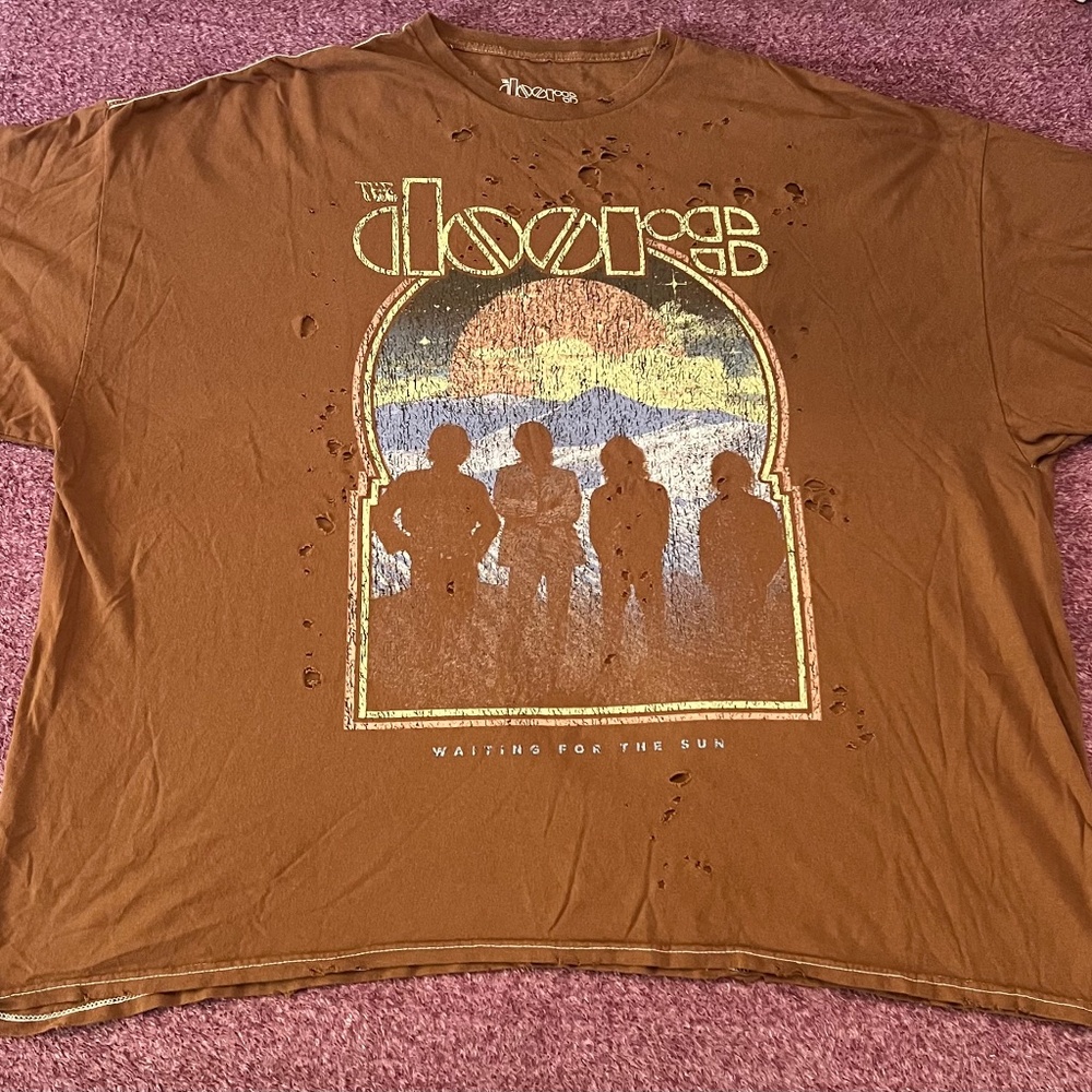 DOORS DISTRESSED BROWN GRAPHIC T SHIRT SIZE 3X